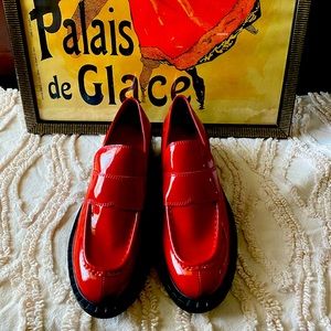 RARE Jeffrey Campbell for Free People Librarian Loafer Red Size 9